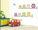 8 Cartoon Owl Friends Children Vinyl Wall Decals Nursery Sticker